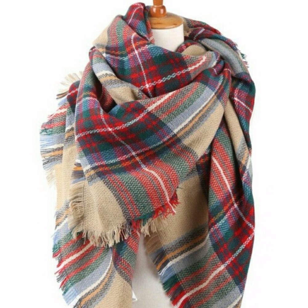 Classic Tartan Soft Knit Blanket Scarf - Picture 3 of 8